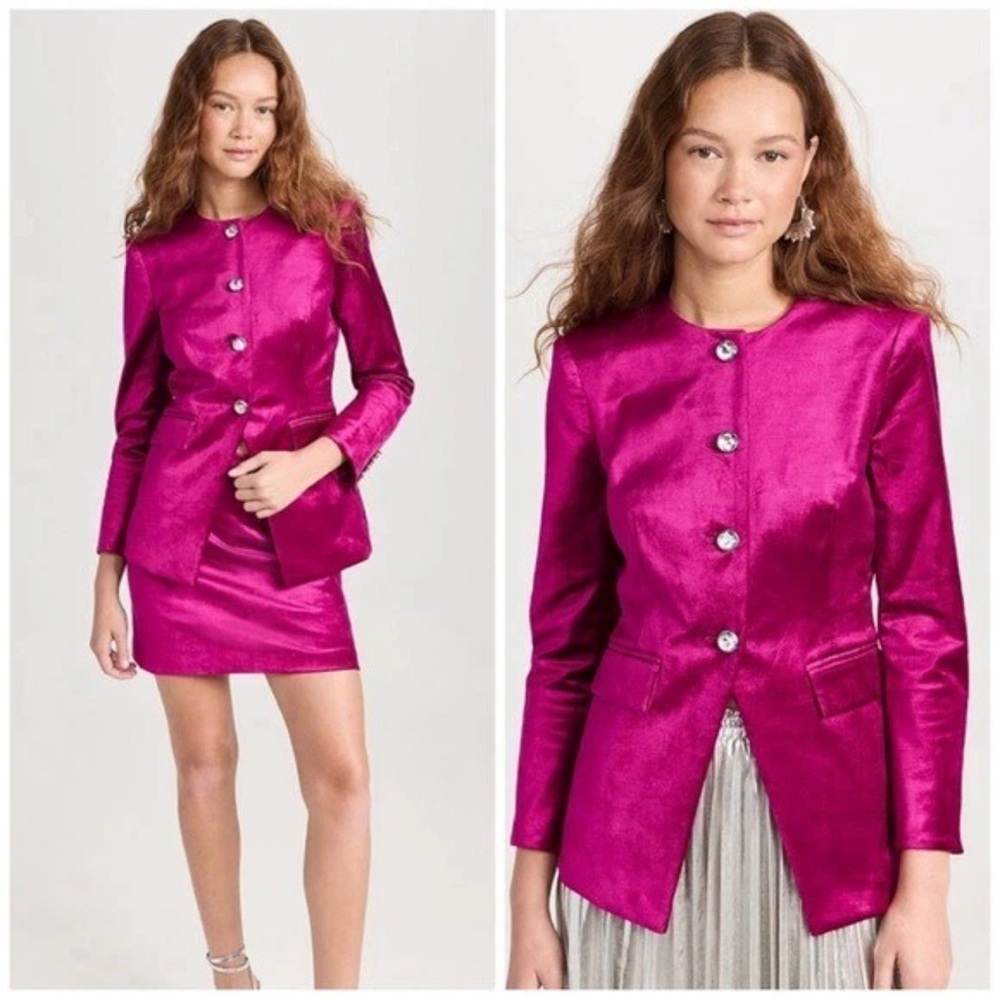 Veronica Beard Cencia Velvet Jacket Fuchsia Sz 6 & 10 (sold out everywhere!)